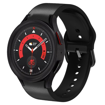 20mm Silicone Adhesive Leather Watch Band, For Samsung Galaxy Watch 5 40mm, For Samsung Galaxy Watch 5 44mm, For Samsung Galaxy Watch 5 Pro 45mm, For Samsung Galaxy Watch 4 40mm, For Samsung Galaxy Watch 4 44mm - DealBuddy