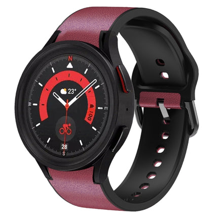 20mm Silicone Adhesive Leather Watch Band, For Samsung Galaxy Watch 5 40mm, For Samsung Galaxy Watch 5 44mm, For Samsung Galaxy Watch 5 Pro 45mm, For Samsung Galaxy Watch 4 40mm, For Samsung Galaxy Watch 4 44mm - DealBuddy