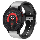 20mm Silicone Adhesive Leather Watch Band, For Samsung Galaxy Watch 5 40mm, For Samsung Galaxy Watch 5 44mm, For Samsung Galaxy Watch 5 Pro 45mm, For Samsung Galaxy Watch 4 40mm, For Samsung Galaxy Watch 4 44mm - DealBuddy
