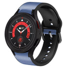 20mm Silicone Adhesive Leather Watch Band, For Samsung Galaxy Watch 5 40mm, For Samsung Galaxy Watch 5 44mm, For Samsung Galaxy Watch 5 Pro 45mm, For Samsung Galaxy Watch 4 40mm, For Samsung Galaxy Watch 4 44mm - DealBuddy