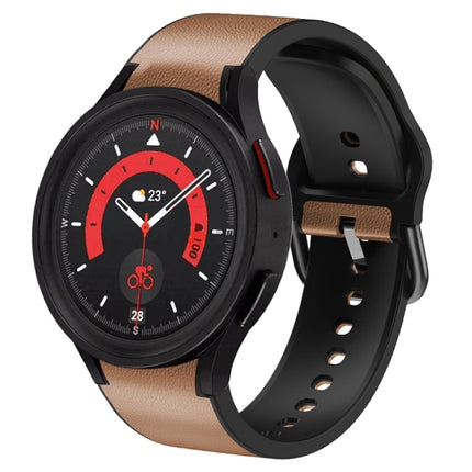 20mm Silicone Adhesive Leather Watch Band, For Samsung Galaxy Watch 5 40mm, For Samsung Galaxy Watch 5 44mm, For Samsung Galaxy Watch 5 Pro 45mm, For Samsung Galaxy Watch 4 40mm, For Samsung Galaxy Watch 4 44mm - DealBuddy
