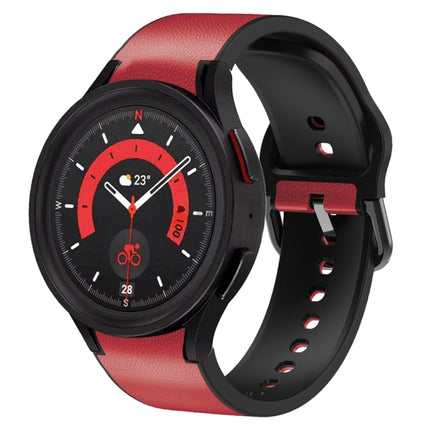 20mm Silicone Adhesive Leather Watch Band, For Samsung Galaxy Watch 5 40mm, For Samsung Galaxy Watch 5 44mm, For Samsung Galaxy Watch 5 Pro 45mm, For Samsung Galaxy Watch 4 40mm, For Samsung Galaxy Watch 4 44mm - DealBuddy