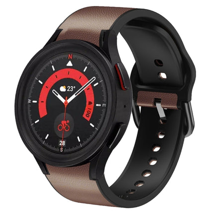 20mm Silicone Adhesive Leather Watch Band, For Samsung Galaxy Watch 5 40mm, For Samsung Galaxy Watch 5 44mm, For Samsung Galaxy Watch 5 Pro 45mm, For Samsung Galaxy Watch 4 40mm, For Samsung Galaxy Watch 4 44mm - DealBuddy