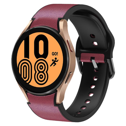 20mm Silicone Adhesive Leather Watch Band, For Samsung Galaxy Watch 5 40mm, For Samsung Galaxy Watch 5 44mm, For Samsung Galaxy Watch 5 Pro 45mm, For Samsung Galaxy Watch 4 40mm, For Samsung Galaxy Watch 4 44mm - DealBuddy