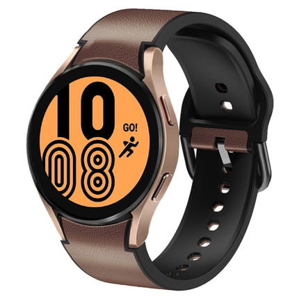 20mm Silicone Adhesive Leather Watch Band, For Samsung Galaxy Watch 5 40mm, For Samsung Galaxy Watch 5 44mm, For Samsung Galaxy Watch 5 Pro 45mm, For Samsung Galaxy Watch 4 40mm, For Samsung Galaxy Watch 4 44mm - DealBuddy
