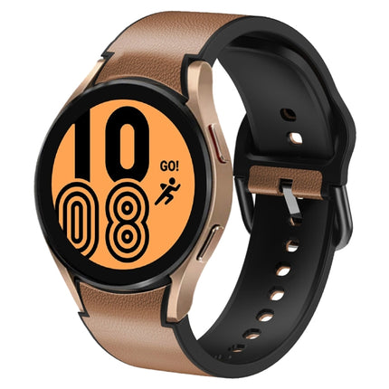 20mm Silicone Adhesive Leather Watch Band, For Samsung Galaxy Watch 5 40mm, For Samsung Galaxy Watch 5 44mm, For Samsung Galaxy Watch 5 Pro 45mm, For Samsung Galaxy Watch 4 40mm, For Samsung Galaxy Watch 4 44mm - DealBuddy