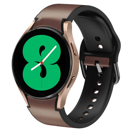 20mm Silicone Adhesive Leather Watch Band, For Samsung Galaxy Watch 5 40mm, For Samsung Galaxy Watch 5 44mm, For Samsung Galaxy Watch 5 Pro 45mm, For Samsung Galaxy Watch 4 40mm, For Samsung Galaxy Watch 4 44mm - DealBuddy