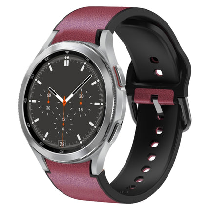 20mm Silicone Adhesive Leather Watch Band, For Samsung Galaxy Watch 4 Classic 46mm, For Samsung Galaxy Watch 4 Classic 42mm, For Samsung Galaxy Watch Active 2 - DealBuddy