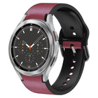 20mm Silicone Adhesive Leather Watch Band, For Samsung Galaxy Watch 4 Classic 46mm, For Samsung Galaxy Watch 4 Classic 42mm, For Samsung Galaxy Watch Active 2 - DealBuddy