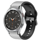20mm Silicone Adhesive Leather Watch Band, For Samsung Galaxy Watch 4 Classic 46mm, For Samsung Galaxy Watch 4 Classic 42mm, For Samsung Galaxy Watch Active 2 - DealBuddy