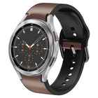 20mm Silicone Adhesive Leather Watch Band, For Samsung Galaxy Watch 4 Classic 46mm, For Samsung Galaxy Watch 4 Classic 42mm, For Samsung Galaxy Watch Active 2 - DealBuddy