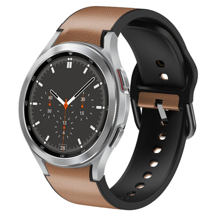 20mm Silicone Adhesive Leather Watch Band, For Samsung Galaxy Watch 4 Classic 46mm, For Samsung Galaxy Watch 4 Classic 42mm, For Samsung Galaxy Watch Active 2 - DealBuddy