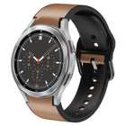 20mm Silicone Adhesive Leather Watch Band, For Samsung Galaxy Watch 4 Classic 46mm, For Samsung Galaxy Watch 4 Classic 42mm, For Samsung Galaxy Watch Active 2 - DealBuddy