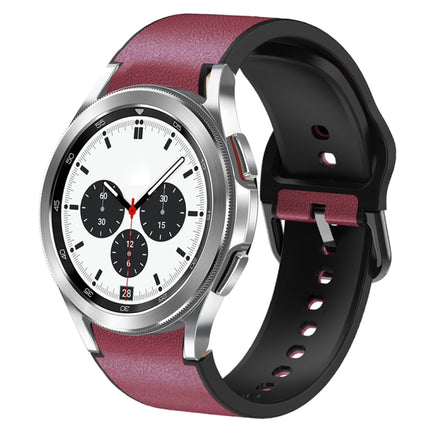 20mm Silicone Adhesive Leather Watch Band, For Samsung Galaxy Watch 4 Classic 46mm, For Samsung Galaxy Watch 4 Classic 42mm, For Samsung Galaxy Watch Active 2 - DealBuddy