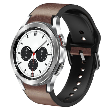 20mm Silicone Adhesive Leather Watch Band, For Samsung Galaxy Watch 4 Classic 46mm, For Samsung Galaxy Watch 4 Classic 42mm, For Samsung Galaxy Watch Active 2 - DealBuddy