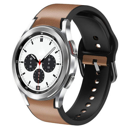 20mm Silicone Adhesive Leather Watch Band, For Samsung Galaxy Watch 4 Classic 46mm, For Samsung Galaxy Watch 4 Classic 42mm, For Samsung Galaxy Watch Active 2 - DealBuddy