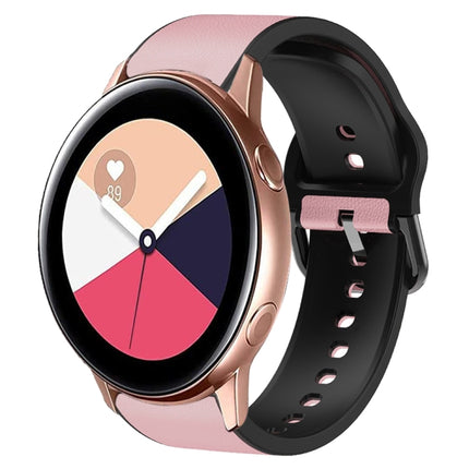 20mm Silicone Adhesive Leather Watch Band, For Samsung Galaxy Watch 4 Classic 46mm, For Samsung Galaxy Watch 4 Classic 42mm, For Samsung Galaxy Watch Active 2 - DealBuddy