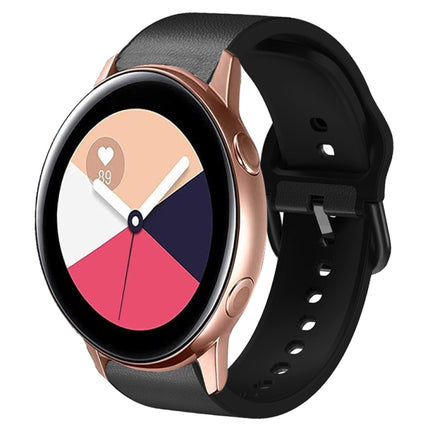 20mm Silicone Adhesive Leather Watch Band, For Samsung Galaxy Watch 4 Classic 46mm, For Samsung Galaxy Watch 4 Classic 42mm, For Samsung Galaxy Watch Active 2 - DealBuddy