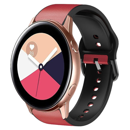 20mm Silicone Adhesive Leather Watch Band, For Samsung Galaxy Watch 4 Classic 46mm, For Samsung Galaxy Watch 4 Classic 42mm, For Samsung Galaxy Watch Active 2 - DealBuddy
