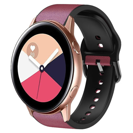20mm Silicone Adhesive Leather Watch Band, For Samsung Galaxy Watch 4 Classic 46mm, For Samsung Galaxy Watch 4 Classic 42mm, For Samsung Galaxy Watch Active 2 - DealBuddy