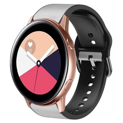 20mm Silicone Adhesive Leather Watch Band, For Samsung Galaxy Watch 4 Classic 46mm, For Samsung Galaxy Watch 4 Classic 42mm, For Samsung Galaxy Watch Active 2 - DealBuddy