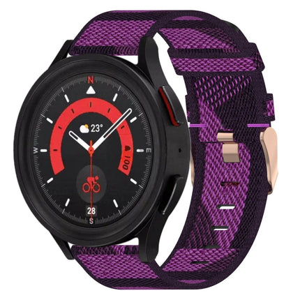 20mm Nylon Woven Watch Band, For Samsung Galaxy Watch5 40mm, For Samsung Galaxy Watch5 44mm, For Samsung Galaxy Watch5 Pro 45mm, For Samsung Galaxy Watch4 40mm, For Samsung Galaxy Watch4 44mm, For Samsung Galaxy Watch4 Classic 46mm - DealBuddy