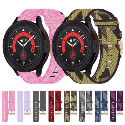 20mm Nylon Woven Watch Band, For Samsung Galaxy Watch5 40mm, For Samsung Galaxy Watch5 44mm, For Samsung Galaxy Watch5 Pro 45mm, For Samsung Galaxy Watch4 40mm, For Samsung Galaxy Watch4 44mm, For Samsung Galaxy Watch4 Classic 46mm - DealBuddy