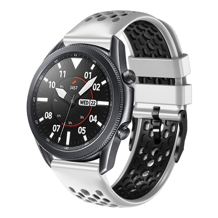 22mm Two-Color Breathable Silicone Watch Band, For Samsung Galaxy Watch3 45mm, For Samsung Galaxy Watch 46mm, For Samsung Gear S3 Classic, For Samsung Gear S3 Frontier - DealBuddy
