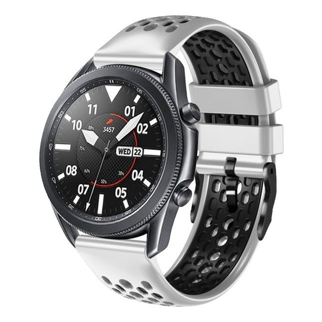 22mm Two-Color Breathable Silicone Watch Band, For Samsung Galaxy Watch3 45mm, For Samsung Galaxy Watch 46mm, For Samsung Gear S3 Classic, For Samsung Gear S3 Frontier - DealBuddy