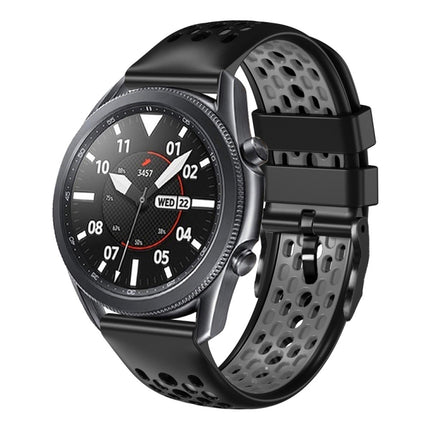 22mm Two-Color Breathable Silicone Watch Band, For Samsung Galaxy Watch3 45mm, For Samsung Galaxy Watch 46mm, For Samsung Gear S3 Classic, For Samsung Gear S3 Frontier - DealBuddy