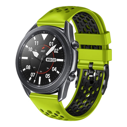22mm Two-Color Breathable Silicone Watch Band, For Samsung Galaxy Watch3 45mm, For Samsung Galaxy Watch 46mm, For Samsung Gear S3 Classic, For Samsung Gear S3 Frontier - DealBuddy