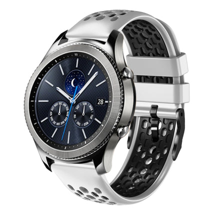 22mm Two-Color Breathable Silicone Watch Band, For Samsung Galaxy Watch3 45mm, For Samsung Galaxy Watch 46mm, For Samsung Gear S3 Classic, For Samsung Gear S3 Frontier - DealBuddy