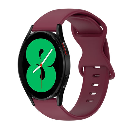 20mm Butterfly Buckle Solid Color Silicone Watch Band, For Samsung Galaxy Watch 4 44mm, For Samsung Galaxy Watch 4 Classic 46mm, For Samsung Galaxy Watch 4 Classic 42mm, For Samsung Galaxy Watch Active 2 - DealBuddy