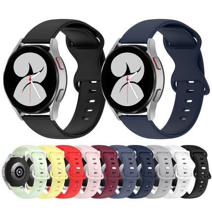 20mm Butterfly Buckle Solid Color Silicone Watch Band