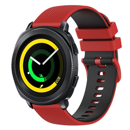 20mm Checkered Two-Color Silicone Watch Band, For Samsung Gear Sport, For Samsung Gear S2 Classic - DealBuddy