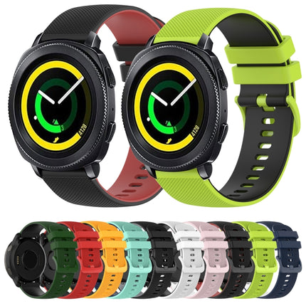 20mm Checkered Two-Color Silicone Watch Band, For Samsung Gear Sport, For Samsung Gear S2 Classic - DealBuddy