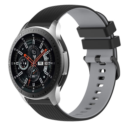 22mm Checkered Two-Color Silicone Watch Band, For Samsung Galaxy Watch3 45mm, For Samsung Galaxy Watch 46mm, For Samsung Gear S3 Classic, For Samsung Gear S3 Frontier - DealBuddy