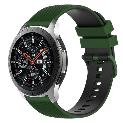22mm Checkered Two-Color Silicone Watch Band, For Samsung Galaxy Watch3 45mm, For Samsung Galaxy Watch 46mm, For Samsung Gear S3 Classic, For Samsung Gear S3 Frontier - DealBuddy