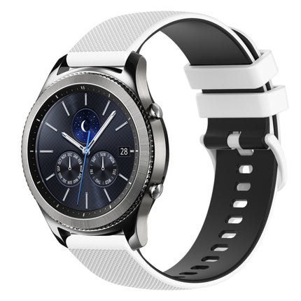 22mm Checkered Two-Color Silicone Watch Band, For Samsung Galaxy Watch3 45mm, For Samsung Galaxy Watch 46mm, For Samsung Gear S3 Classic, For Samsung Gear S3 Frontier - DealBuddy