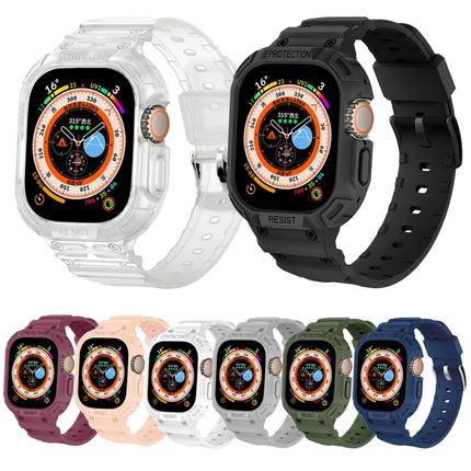 For Apple Watch Ultra 3 / 2 / 1 49mm JUNSUNMAY Integrated TPU Case Adjustable Elastic Watch Band - DealBuddy