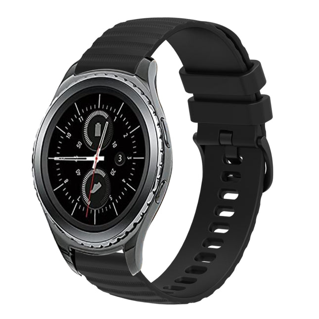 20mm Wavy Dotted Solid-Color Silicone Watch Band
