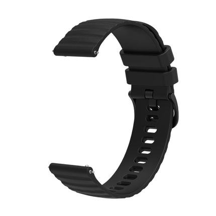 20mm Wavy Dotted Solid-Color Silicone Watch Band