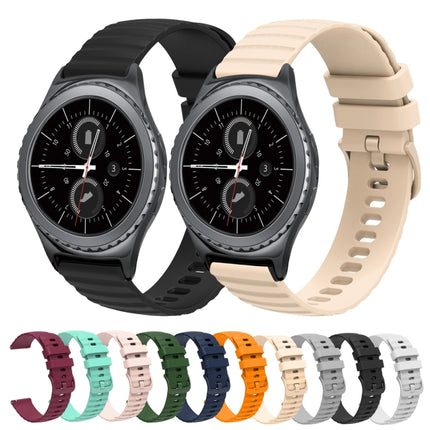 20mm Wavy Dotted Solid-Color Silicone Watch Band