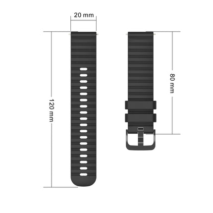 20mm Wavy Dotted Solid-Color Silicone Watch Band