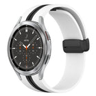 Folding Magnetic Clasp Silicone Watch Band, For Samsung Galaxy Watch 4 Classic 46mm, For Samsung Galaxy Watch 4 Classic 42mm - DealBuddy