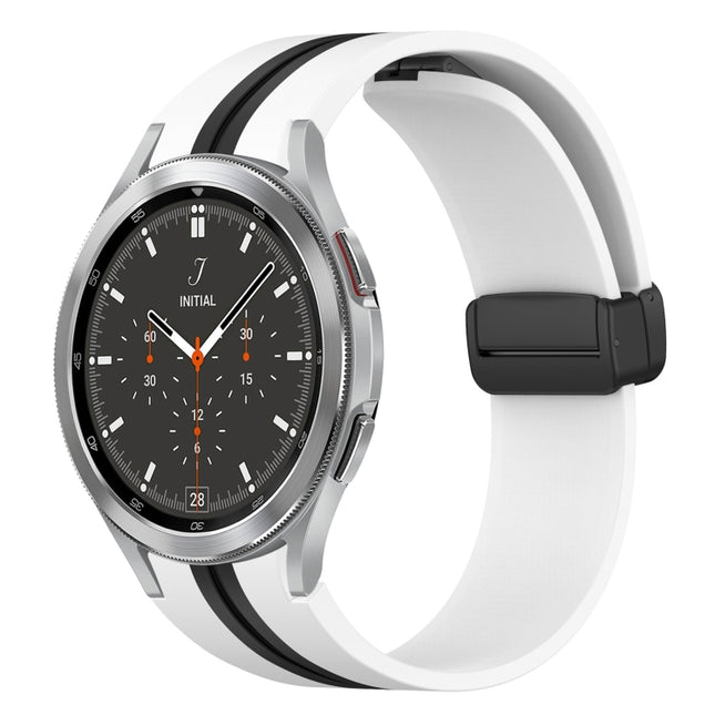 Folding Magnetic Clasp Silicone Watch Band, For Samsung Galaxy Watch 4 Classic 46mm, For Samsung Galaxy Watch 4 Classic 42mm - DealBuddy