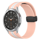 Folding Magnetic Clasp Silicone Watch Band, For Samsung Galaxy Watch 4 Classic 46mm, For Samsung Galaxy Watch 4 Classic 42mm - DealBuddy