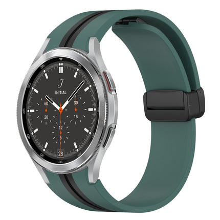 Folding Magnetic Clasp Silicone Watch Band, For Samsung Galaxy Watch 4 Classic 46mm, For Samsung Galaxy Watch 4 Classic 42mm - DealBuddy