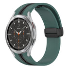Folding Magnetic Clasp Silicone Watch Band, For Samsung Galaxy Watch 4 Classic 46mm, For Samsung Galaxy Watch 4 Classic 42mm - DealBuddy