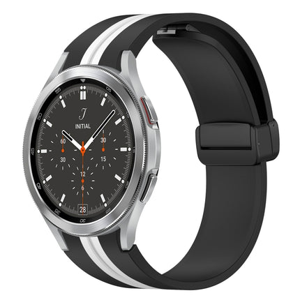 Folding Magnetic Clasp Silicone Watch Band, For Samsung Galaxy Watch 4 Classic 46mm, For Samsung Galaxy Watch 4 Classic 42mm - DealBuddy